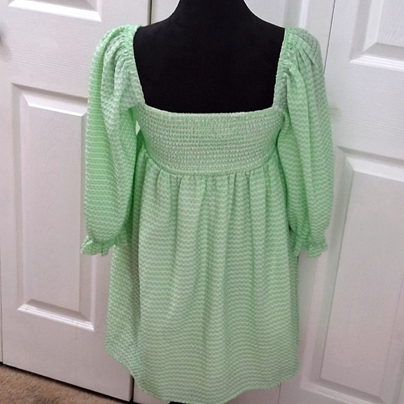 Cider Mint Green Textured Fabric With Smocked Bodice Size XL - Picture 4 of 13